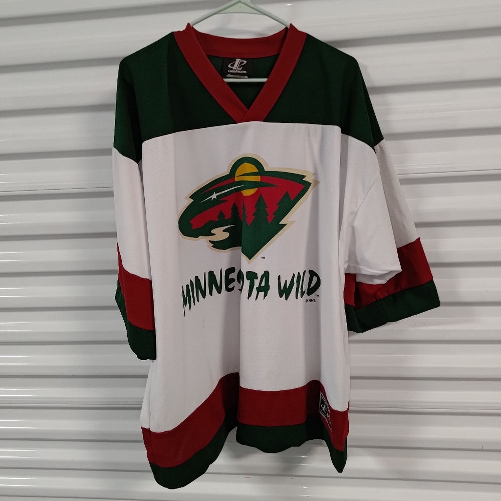 Vtg 2000s Logo Athletic NHL Minessota Wild Half Sleeve Hockey Jersey Men's XL